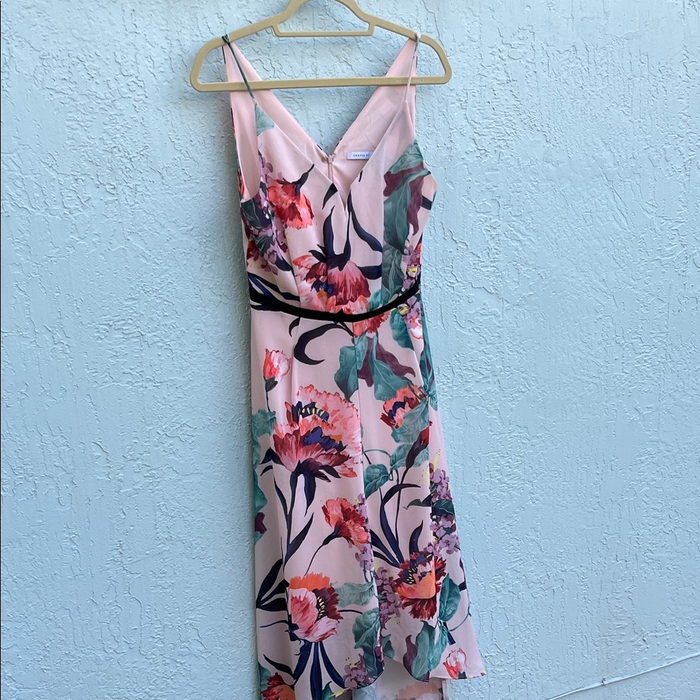 Elegant Floral High-Low Dress